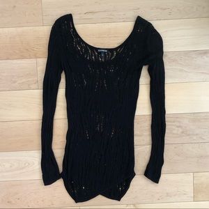 🔴 3/$20 Asymmetrical Black Knit Long Sweater.